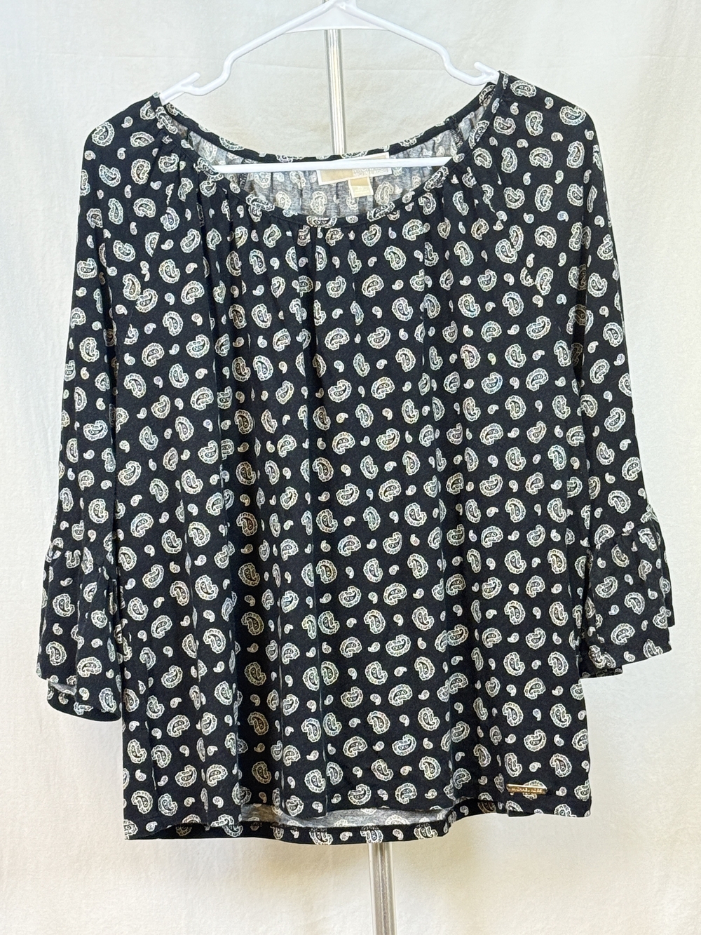 MICHAEL Michael Kors Black Paisley-Print Scoop Neck Tunic sz XL